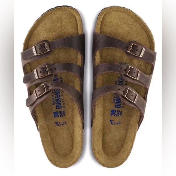 BIRKENSTOCK Women’s Florida Soft Footbed Oiled Leather In Havana 39/8.5-9✨NIB✨ - Picture 4 of 15